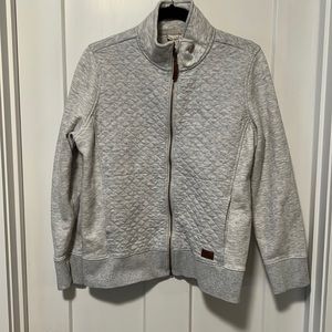 LL.Bean Grey Quilted Zip Up L Petite